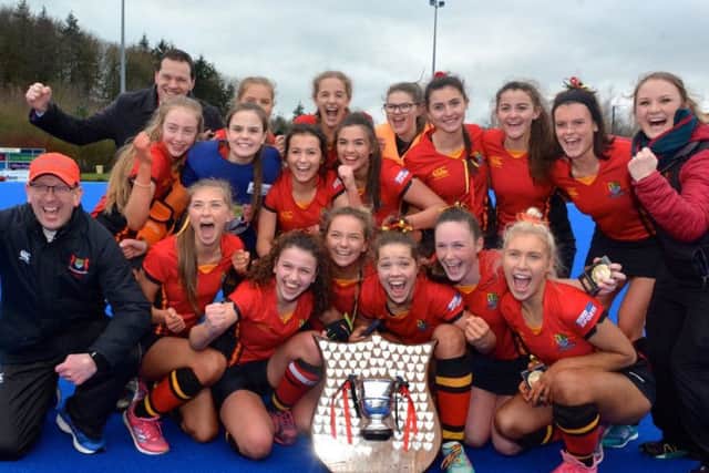 Banbridge Academy celebrate winning the Ulster Senior Schoolgirls' Cup