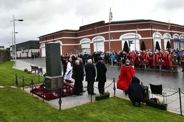 Around 300 people attended yesterdays memorial  service in Antrim for Sappers Mark Quinsey and Patrick Azimkar