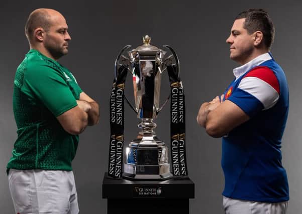 Ireland's Rory Best and Guilhem Guirado of France
