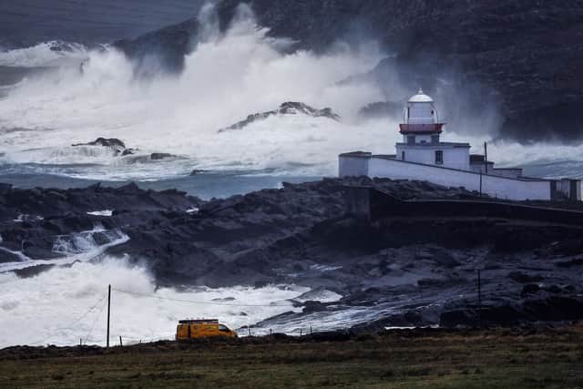 Valentia Island Lighthouse, Cromwells Point, Co. Kerry, during Storm Eleanor in 2018. (Photo: Valerie O'Sullivan)