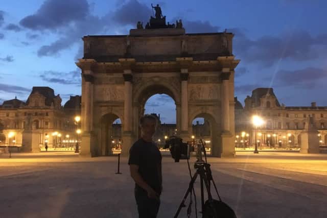 Filming An Engineer Imagines, at the Carrousel du Louvre at 5am on July 17, 2018