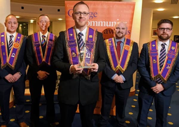 Members of No Surrender LOL 20, from Banbridge, who won the lodge community involvement award
