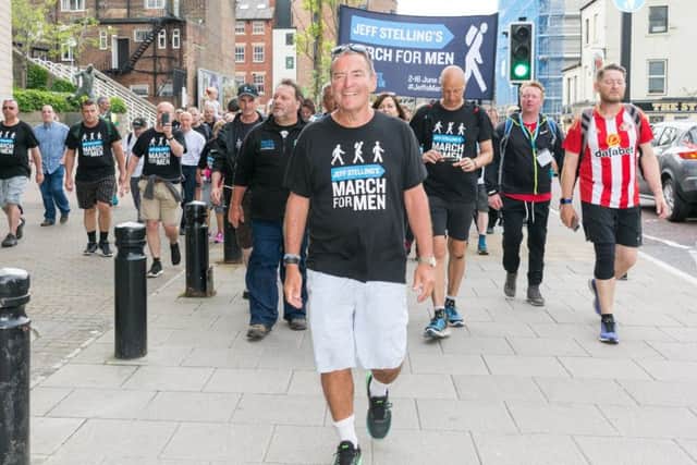 Jeff Stelling taking part in one of the March For Men