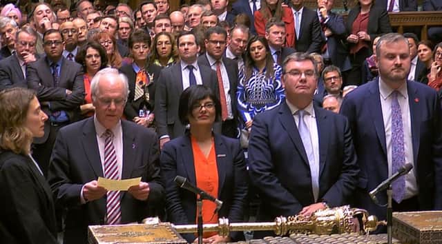 MPs announcing the Brexit result in the House of Commons, London, where they rejected the Government's Brexit deal by 391 votes to 242 today, Tuesday March 12, 2019. Photo: House of Commons/PA Wire