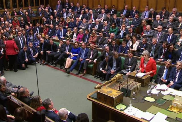 Prime Minister Theresa May speaking in the House of Commons, London, after the government's Brexit deal was rejected by 391 votes to 242. Photo: House of Commons/PA Wire