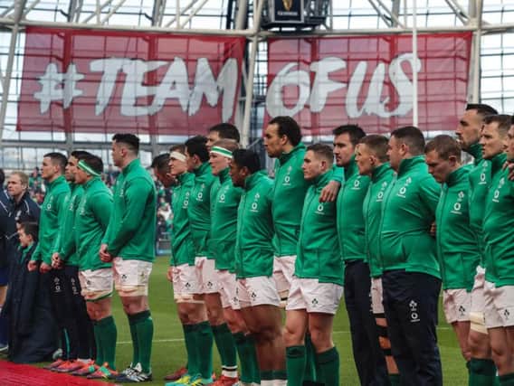 Ireland rugby side ahead of the game against France in Dublin in the Six Nations Championship