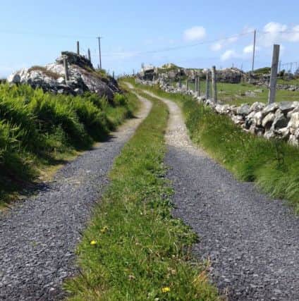 Laneway, or 'Dual Cabbageway' along the Wild Atlantic Way in Galway