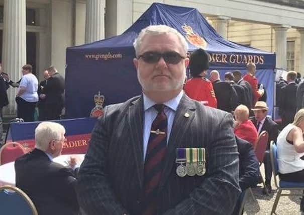 Alan Barry of the Justice for Northern Ireland Veterans group at a rally in London in 2017