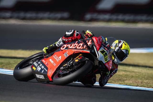 Spain's Alvaro Bautista set the early pace at the Chang International Circuit on the Aruba.it Ducati V4 R.