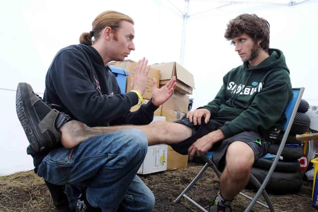 Dr John Hinds was held in the highest regard by the riders. He is pictured here with Guy Martin in 2010 at the Ulster Grand Prix. Picture: Stephen Davison/Pacemaker.