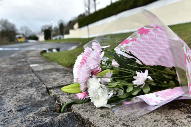 Pacemaker Press 18/03/2019
Flowers  at the scene  as Three teenagers have died after reports of a crush at a St Patrick's Day party at a hotel in Cookstown, County Tyrone.
A 17-year-old girl and two boys aged 16 and 17 died after the incident outside the Greenvale Hotel on Sunday night.
A number of other teenagers have also been treated in hospital.
Pic Colm Lenaghan/Pacemaker