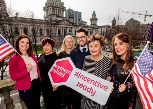 Paula Stephens, The Merchant Hotel, Leigh Heggarty, Galgorm Spa & Golf Resort, Caitriona Lavery, Hastings Hotel Group, Johnathan Campbell, Titanic Belfast, Joanne Taylor, Tourism NI, and Maeve Maguire, Bespoke NI, prepared for their trip to New York