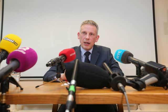 The PSNI's Detective Chief Superintendent Raymond Murray, Head of Serious Crime Branch, speaks to the media at Dungannon police station regarding the death of three young people at the Greenvale Hotel in Cookstown, Co. Tyrone, on Sunday night.  

Picture by Jonathan Porter/PressEye