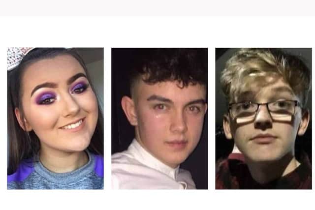Connor Currie, Lauren Bullock and Morgan Barnard
