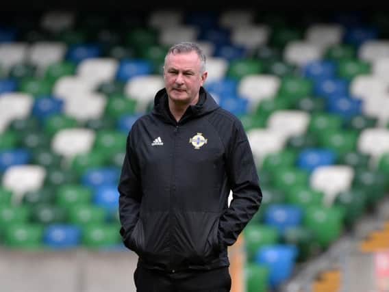 Northern Ireland manager Michael O'Neill pictured at Wednesday's training session