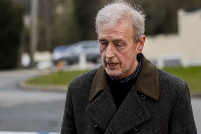 Michael McElhatton (left) owner of The Greenvale Hotel in Cookstown Co. Tyrone in Northern Ireland, where three young people died at a party that was being hosted at the hotel on St Patrick's Day evening.