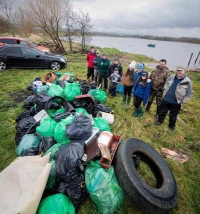 Around 50 bags of rubbish, mostly plastic, were taken from the River Faughan