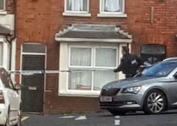 Police activity in Dunluce Avenue in south Belfast, at the scene of an ongoing incident. 
PRESS ASSOCIATION Photo.