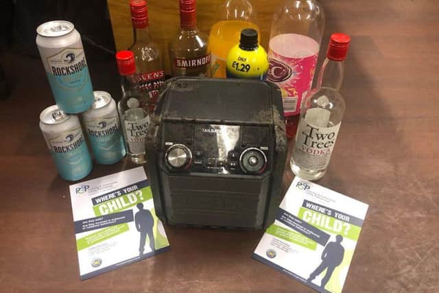 Alcohol and speaker seized after party