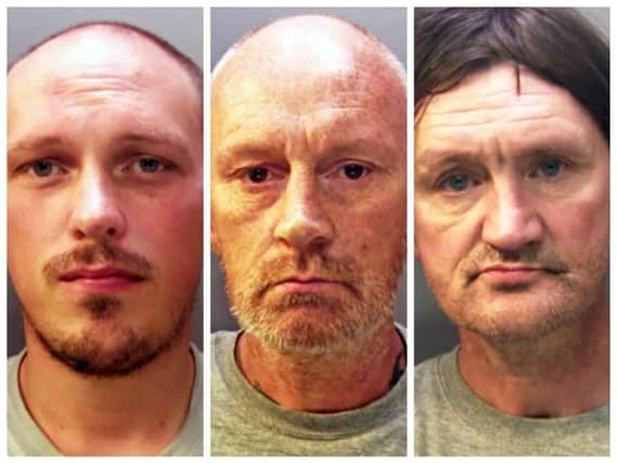 David Gaut Murder: from left to right, Ieuan Harley, 23 who was convicted of murdering David Gaut; Darran Evesham, 47, who was found guilty of perverting the course of justice and David Osborne, 51, who was also found guilty of perverting the course of justice. (Photo: P.A.)