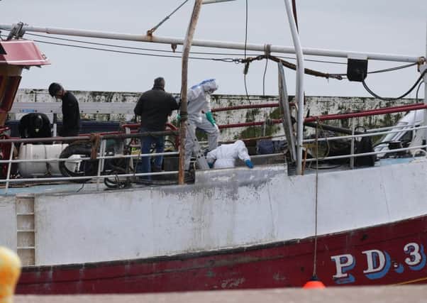 The scene at Portavogie harbour this morning.



Picture Matt Mackey / Press Eye.