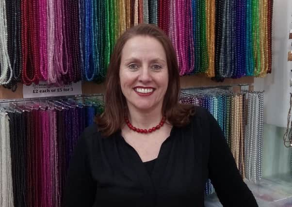 Kathleen McGowan of Abacus Beads which has reopened after seven months
