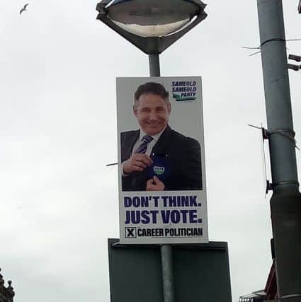 The posters have been spotted around Belfast