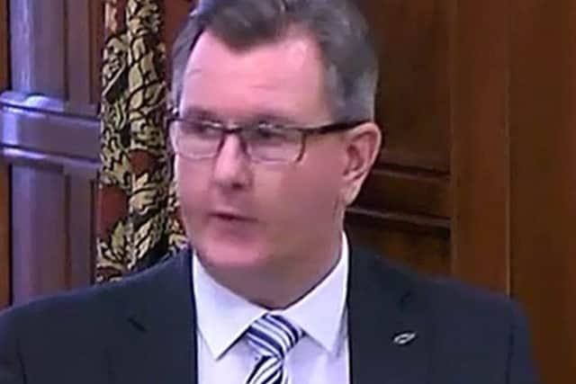DUP MP Sir Jeffrey Donaldson speaking in Westminster Hall