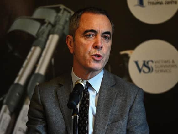 Actor James Nesbitt, patron of WAVE Trauma Centre, during the launch of the Injured On That Day photography exhibition, featuring men and women who were severely injured during the conflict in Northern Ireland.
