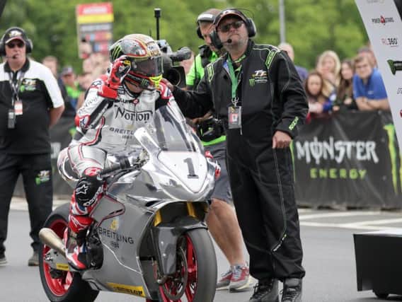 John McGuinness completed a parade lap on the Norton SG7 at last year's Isle of Man TT.