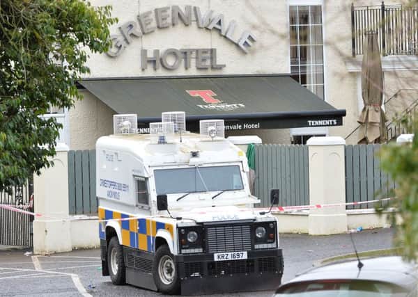 Police at the scene after three teenagers have died at a St Patrick's Day party at the Greenvale Hotel in Cookstown