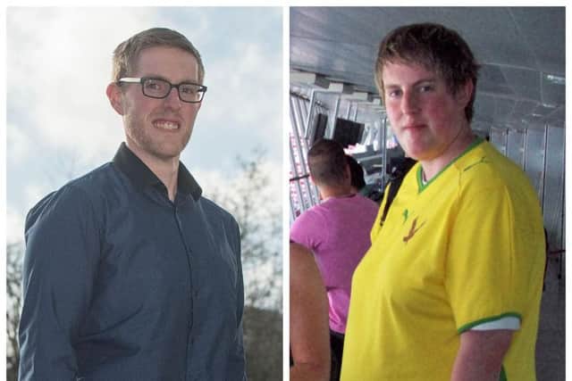 Eoin Coyle after and before he shed a huge 14 stone. (Photos: N.W.R.C.)