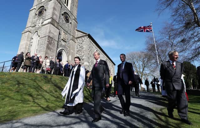 The Duke of Kent at St Marys Church, Kilmood along with Rev Dr Stanley Gamble