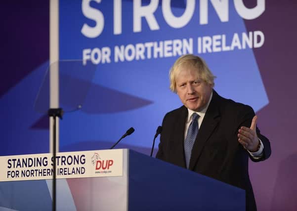Boris Johnson at the DUP conference.
Picture By: Arthur Allison/Pacemaker Press