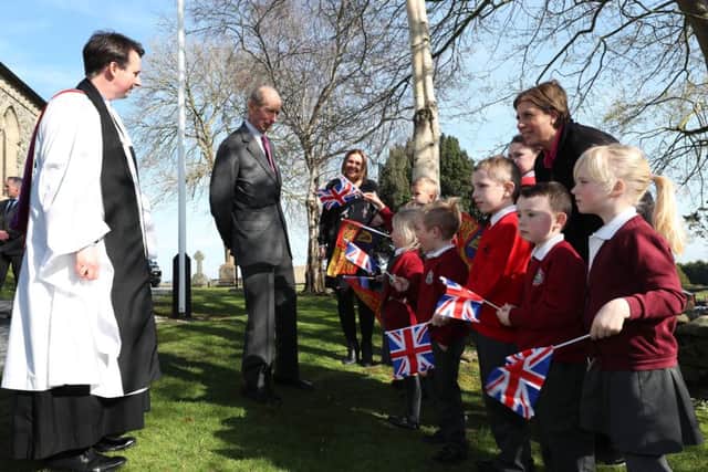 The duke meets local families and school children