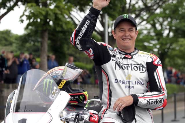Morecambe man John McGuinness hoped to race the Norton V4 at the North West 200 in May.