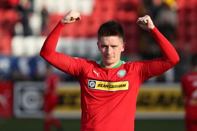 Ryan Curran  who scored the winner for Cliftonville.
Photo Desmond  Loughery/Pacemaker