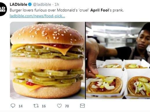 The Big Mac without the burger and replaced with pickles instead - yuck!