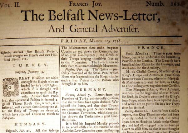 The Belfast News Letter of March 23 1738 (which is April 3 1739 in the modern calendar)