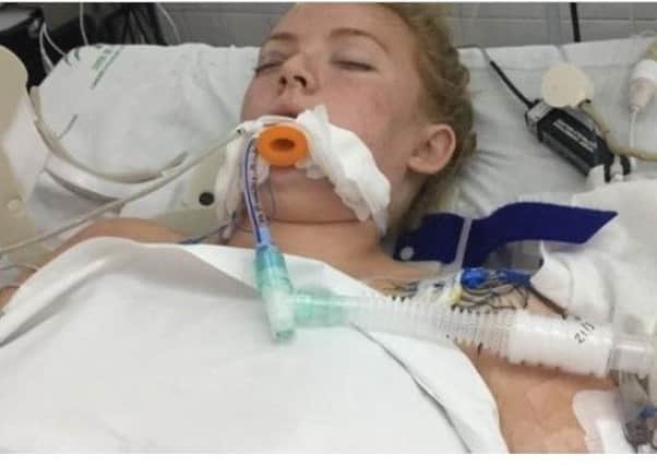The JustGiving page set up to raise funds for Niamh McGeoghegan carries a picture of the injured teenager lying in a Spanish hospital.