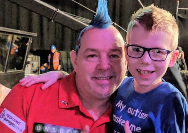 Ollie the Arrow Armstrong with his hero Peter Wright