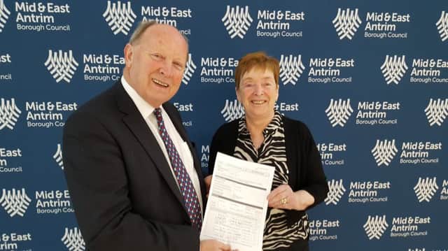 Knockagh candidate May Beattie with TUV leader Jim Allister.