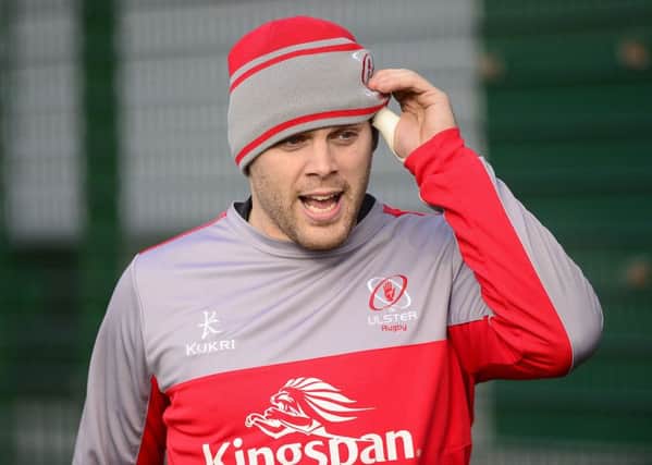 Pacemaker Press Belfast 19-01-2018:  
Ulster rugby Captains Run at the 3G Pitch, Aquinas School, Belfast. Ulster's Darren Cave pictured during the training session in Belfast. 
Picture By: Arthur Allison Pacemaker .