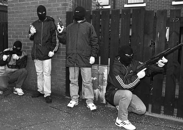 IRA men on patrol in the Markets area of Belfast 1992. "The focus on security force killings ties up limited resources in a way that ensures theyre not available to hold the main perpetrators to account"