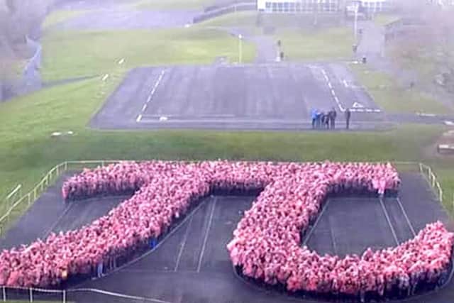 Lismore Comprehensive crack the World Record for the largest number of people creating a human Pi symbol