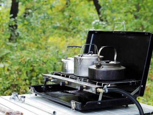 New camping stoves with no fuel attached. Allowed in hold: Yes. Allowed in luggage: Yes. You need to bear in mind that if the stove is used during your travels, you may not carry it on any subsequent flight.