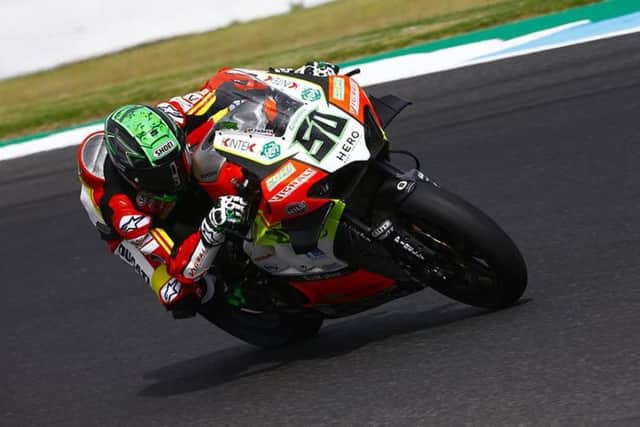Eugene Laverty was fifth fastest in free practice on Friday on the Team Go Eleven Ducati.