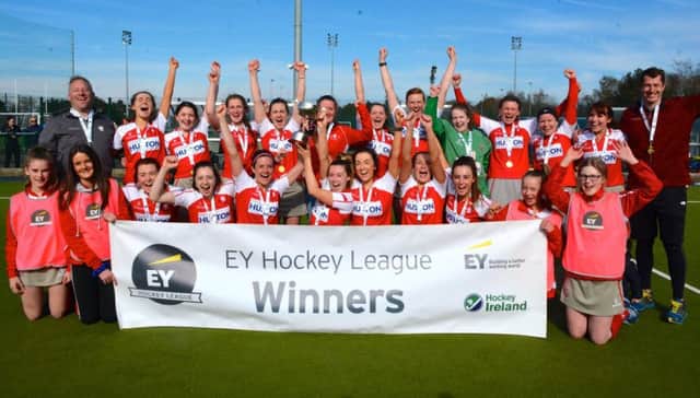Pegasus celebrate after being crowned EY Hockey League champions.