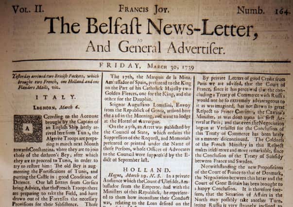 The Belfast News Letter of March 30 1739 (April 10 modern calendar)