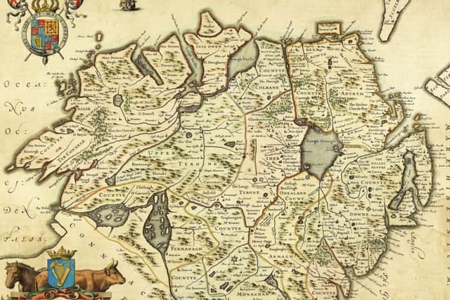 Map showing Ulster at the beginning of the seventeenth century